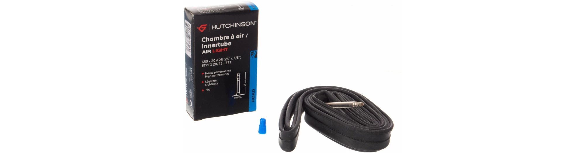 HUTCHINSON Chambre à Air Légère 650x20-25 Valve Presta 60mm 3 HUTCHINSON Chambre à Air Légère 650x20-25 Valve Presta 60mm